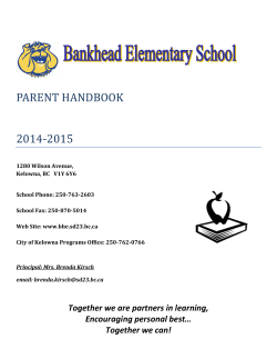 PARENT HANDBOOK 2014-2015