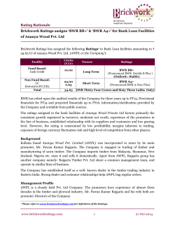 Rating Rationale of Ananya Wood Pvt. Ltd
