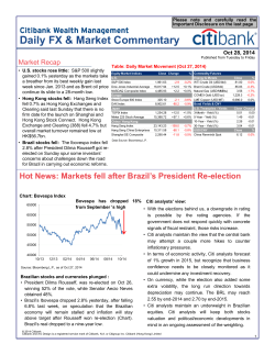 Daily FX &amp; Market Commentary Market Recap Oct 28, 2014