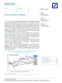 Commodities Weekly  Deutsche Bank Markets Research