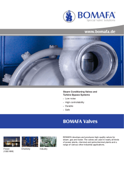BOMAFA Valves www.bomafa.de Steam Conditioning Valves and Turbine Bypass Systems
