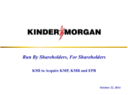 Run By Shareholders, For Shareholders October 22, 2014