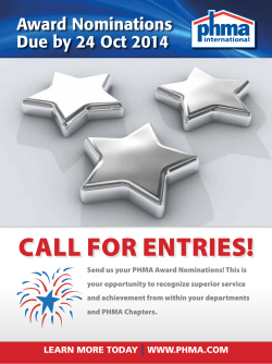 CALL FOR ENTRIES! Award Nominations Due by 24 Oct 2014