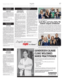 17 legals Tuesday,  October 21, 2014