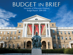 BUDGET BRIEF in University of Wisconsin–Madison