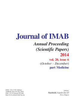 Journal of IMAB Annual Proceeding (Scientific Papers) 2014