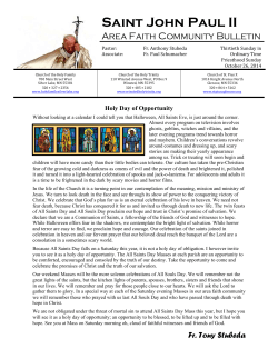 Saint John Paul II  Area Faith Community Bulletin