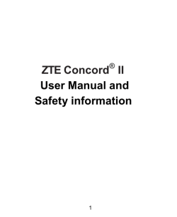User Manual and Safety information ZTE Concord