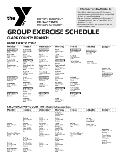 GROUP EXERCISE SCHEDULE CLARK COUNTY BRANCH