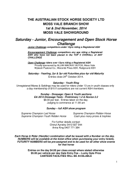 Saturday - Junior, Encouragement and Open Stock Horse Challenge