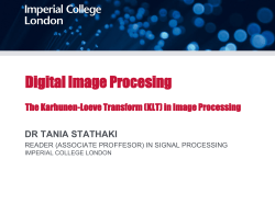 Digital Image Procesing  The Karhunen-Loeve Transform (KLT) in Image Processing
