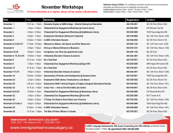 November Workshops . Time Workshop