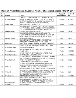 Mode of Presentation and Abstract Number of accepted papers-NSICON-2014
