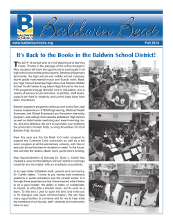 T It’s Back to the Books in the Baldwin School District! www.baldwinschools.org