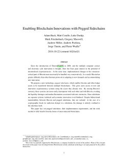 Enabling Blockchain Innovations with Pegged Sidechains
