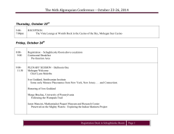 The 46th Algonquian Conference – October 23-26, 2014 Thursday, October 23