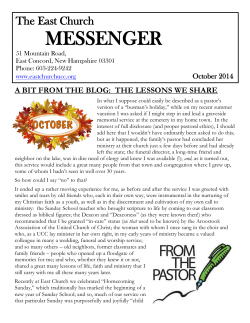 MESSENGER The East Church October 2014