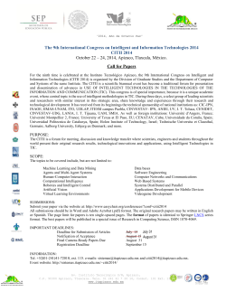 The 9th International Congress on Intelligent and Information Technologies 2014