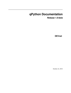 qPython Documentation Release 1.0-beta DEVnet October 22, 2014