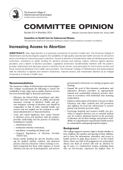 COMMITTEE OPINION Committee on Health Care for Underserved Women