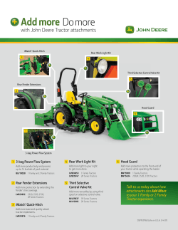 Add more Do more with John Deere Tractor attachments