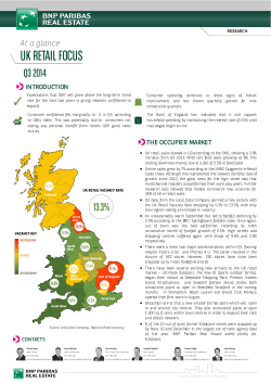 UK RETAIL FOCUS  Q3 2014 At a glance