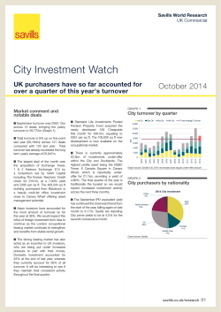 City Investment Watch October 2014 UK purchasers have so far accounted for