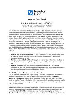Newton Fund Brazil – CONFAP UK National Academies Fellowships and Research Mobility