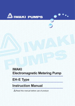 IWAKI Electromagnetic Metering Pump EH-E Type Instruction Manual