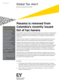 Global Tax Alert Panama is removed from Colombia’s recently issued