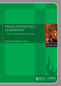 High Potentials Leadership Aug-Oct 2014 5-day  Consortium Program