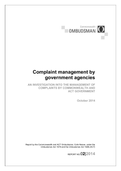 Complaint management by government agencies 2