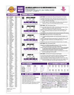 GAME NOTES
