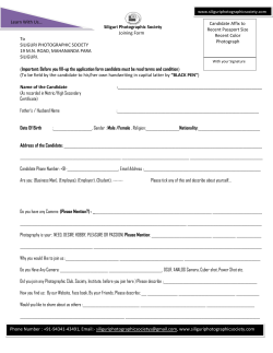 Learn With Us&hellip; Candidate Affix to Siliguri Photographic Society