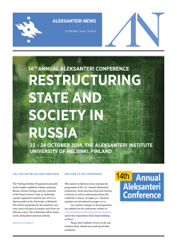 RESTRUCTURING STATE AND SOCIETY IN RUSSIA
