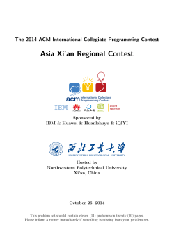 Asia Xi’an Regional Contest The 2014 ACM International Collegiate Programming Contest