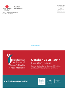 October 23-25, 2014 Houston, Texas Transforming the Future of