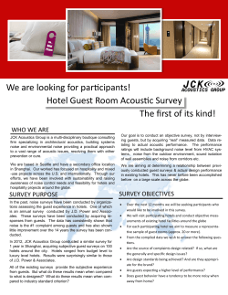 We are looking for participants! Hotel Guest Room Acoustic Survey