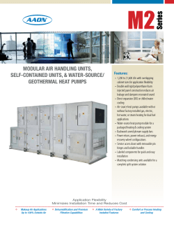 M2 Series MODULAR AIR HANDLING UNITS, SELF-CONTAINED UNITS, &amp; WATER-SOURCE/