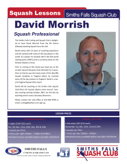 David Morrish Squash Lessons Smiths Falls Squash Club Squash Professional
