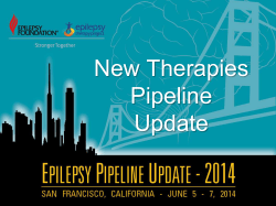 New Therapies Pipeline Update