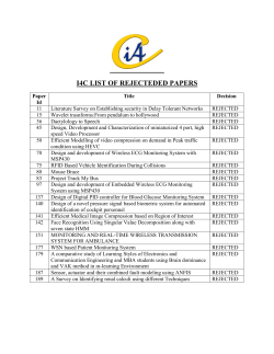 I4C LIST OF REJECTEDED PAPERS