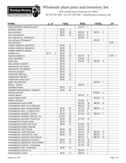 Wholesale plant price and inventory list www.buckeye-nursery.com