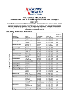 Gauteng Preferred Providers