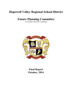 Hopewell Valley Regional School District Future Planning Committee Final Report