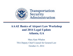 AAAE Basics of Airport Law Workshop and 2014 Legal Update Atlanta, GA