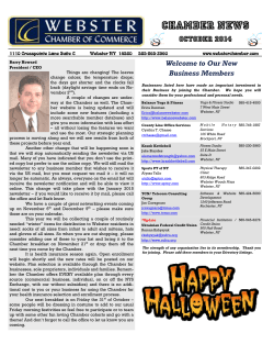 Chamber News October 2014 Welcome to Our New Business Members