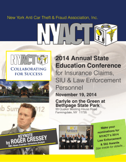 2014 Annual State Education Conference for Insurance Claims, SIU &amp; Law Enforcement