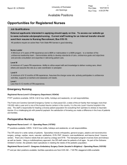 Opportunities for Registered Nurses Available Positions