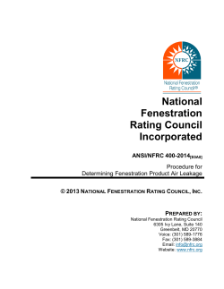 National Fenestration Rating Council Incorporated